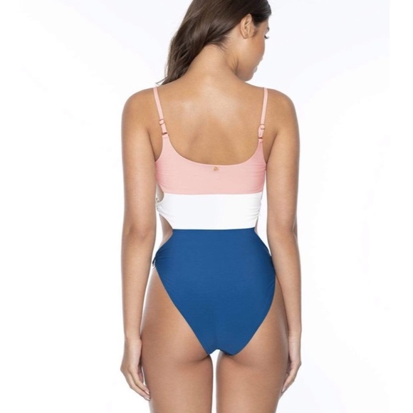 PILYQ Island Blue Ring Side One Piece Swimsuit Sz M - Picture 2 of 9